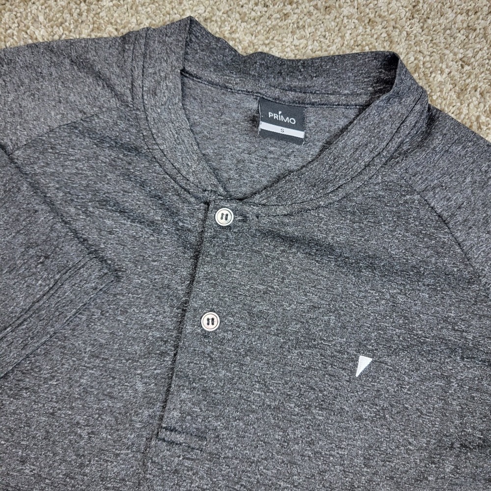 Primo Blade Collar Mens Small Gray Performance Stretch Golf Polo Short Sleeve